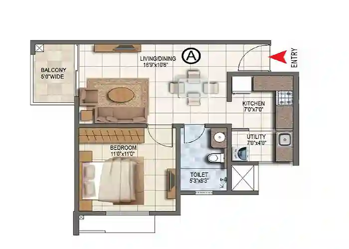 Godrej Ananda Phase 2 - 1 Bhk floor plan