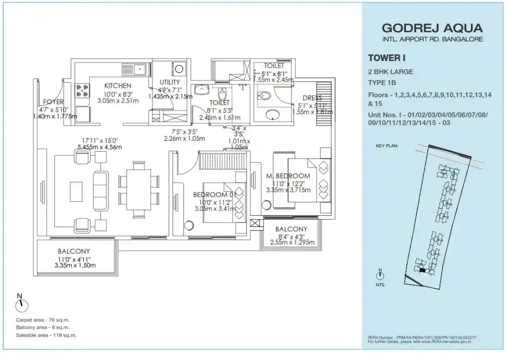 Godrej Aqua 2 BHK apartment floor plan