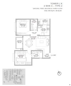 Godrej Eternity 2 BHK floor plan image