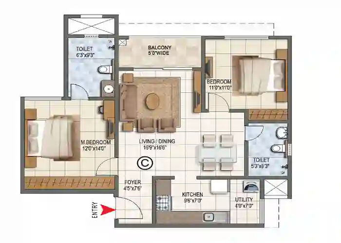 Godrej Nurture Mumbai 2 bhk floor plan