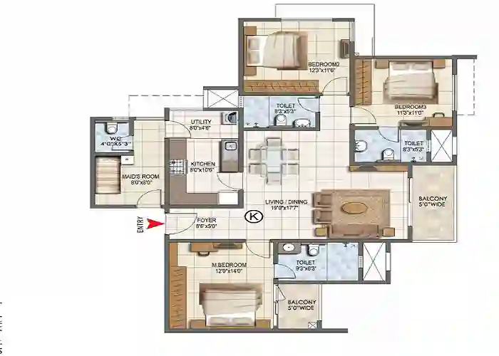 Godrej Nurture Mumbai 3 bhk floor plan