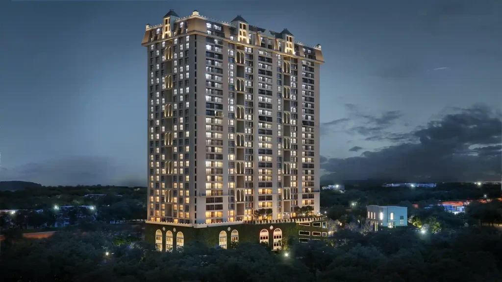 Godrej Park Retreat night elegant view photo