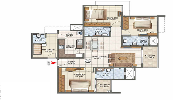 Godrej woodscapes 4.5 bhk floor plan